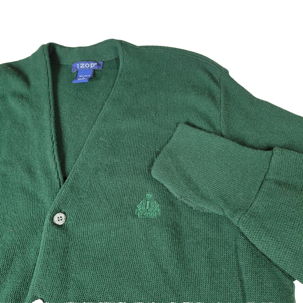Vintage Izod Sweater Mens Sz Large Green Rugby USA College Preppy Nerdy
